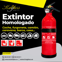 Extintor 1kg ABC Homologado para Coche, Barco, Cocina, Casa, caravana, etc...